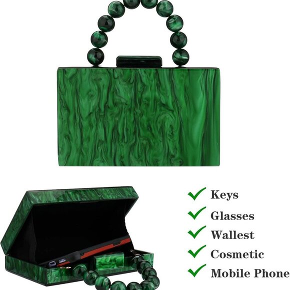 COPY - Acrylic Purses Evening Clutch Bag Marbling Handbags for Women Cross Body… - Picture 4 of 7